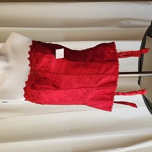Frederick's of Hollywood Red Lace Dream Corset Size 32